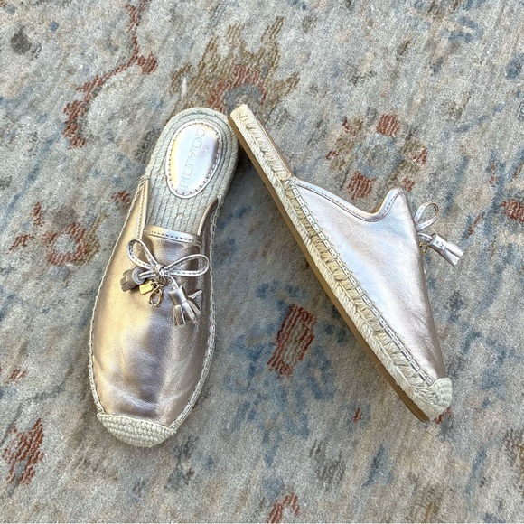 Coach EUC Flat Espadrilles Mules Sz 6.5 - Picture 2 of 7